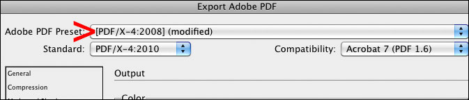 Adobe InDesign's PDF/X-4:2008 Preset